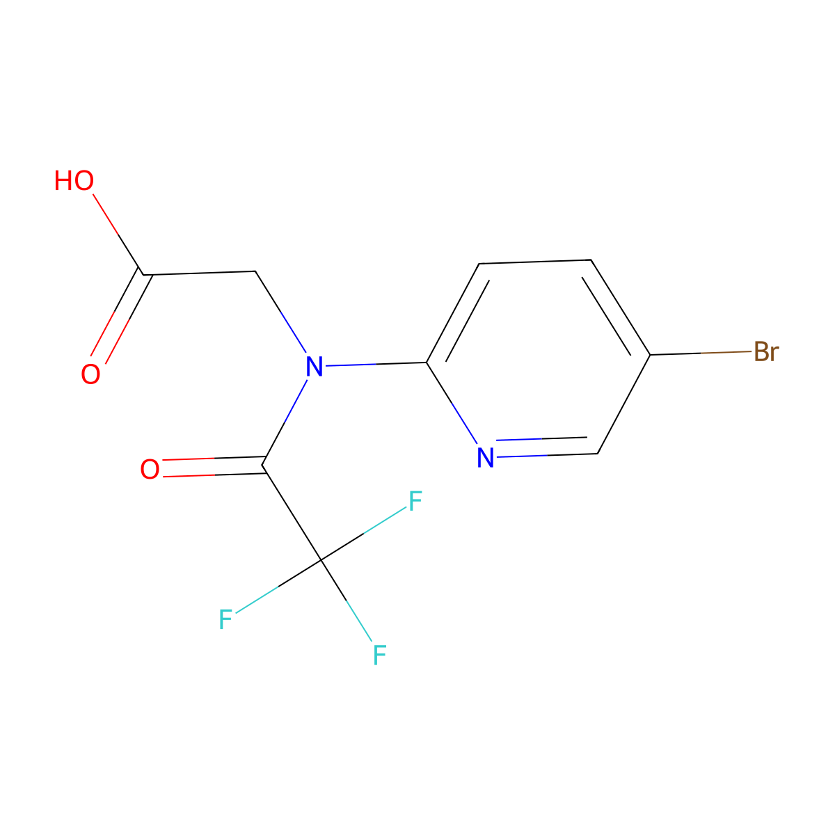 2-[N-(5-bromopyridin-2-yl)-2,2,2-trifluoroacetamido]acetic acid molecular structure, CAS 2680828-46-8