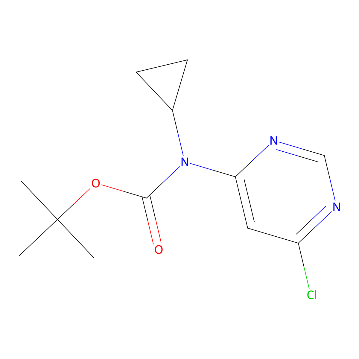 tert-butyl N-(6-chloropyrimidin-4-yl)-N-cyclopropylcarbamate molecular structure, CAS 2680828-47-9