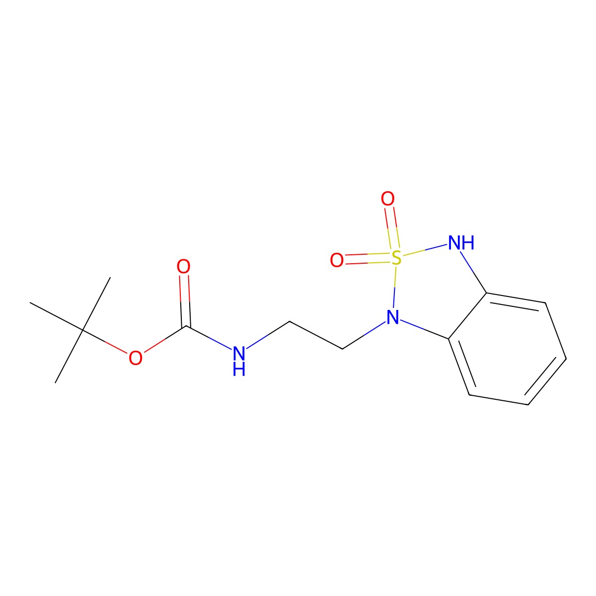 tert-butyl N-[2-(2,2-dioxo-1,3-dihydro-2lambda6,1,3-benzothiadiazol-1-yl)ethyl]carbamate molecular structure, CAS 2680828-49-1