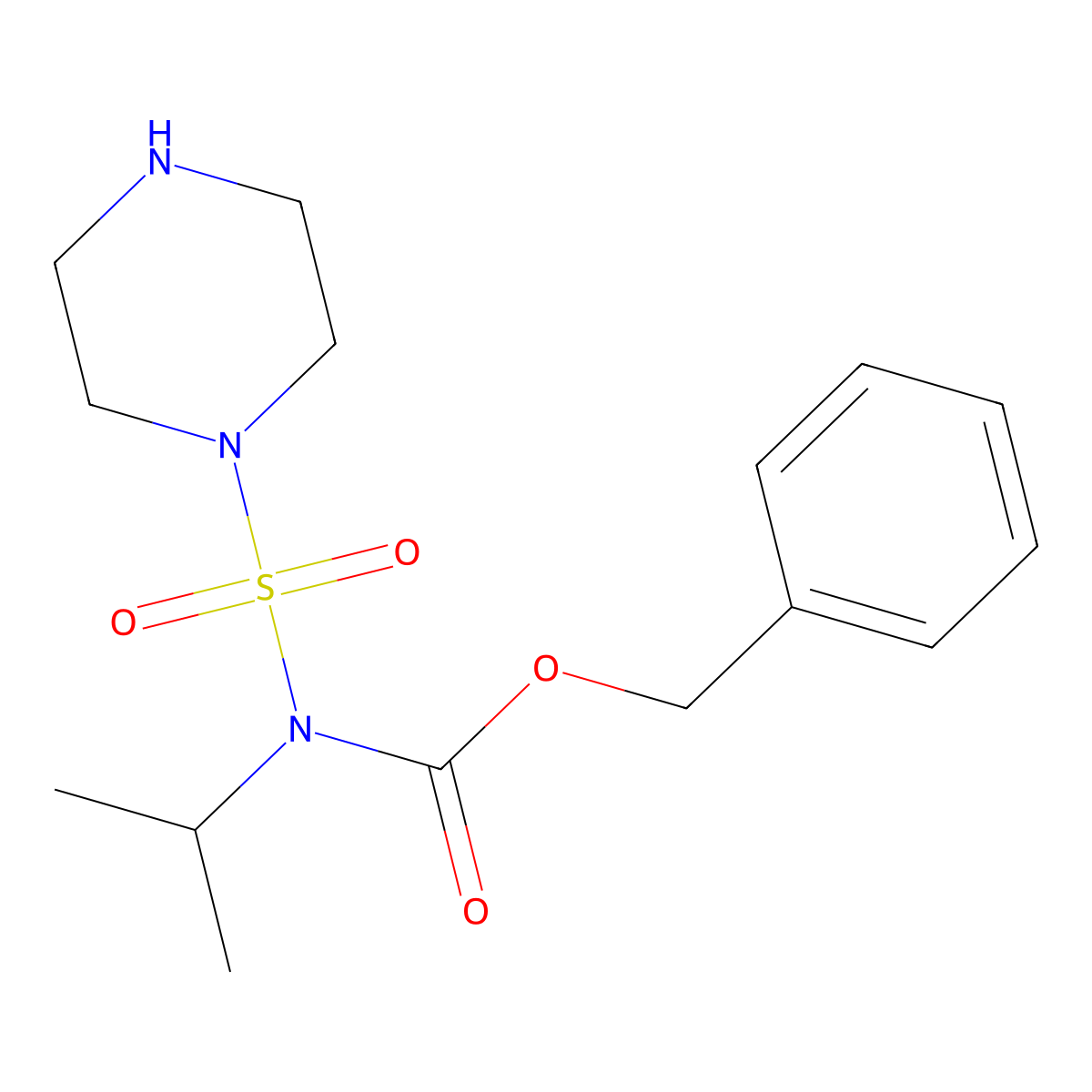 benzyl N-(piperazine-1-sulfonyl)-N-(propan-2-yl)carbamate molecular structure, CAS 2680828-50-4