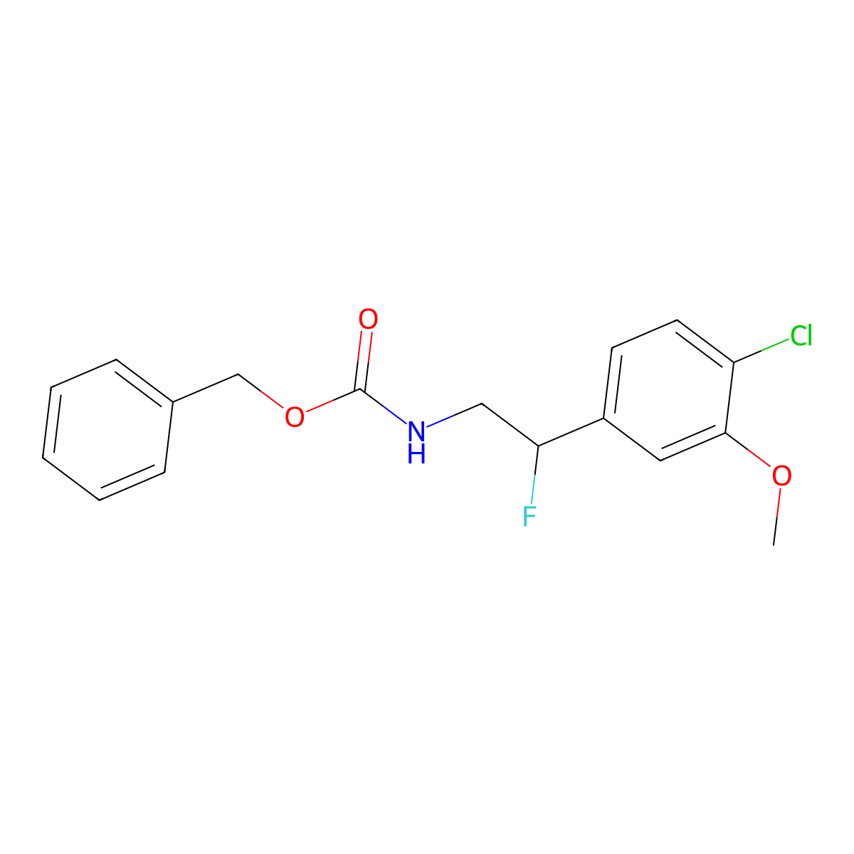 benzyl N-[2-(4-chloro-3-methoxyphenyl)-2-fluoroethyl]carbamate molecular structure, CAS 2680828-59-3