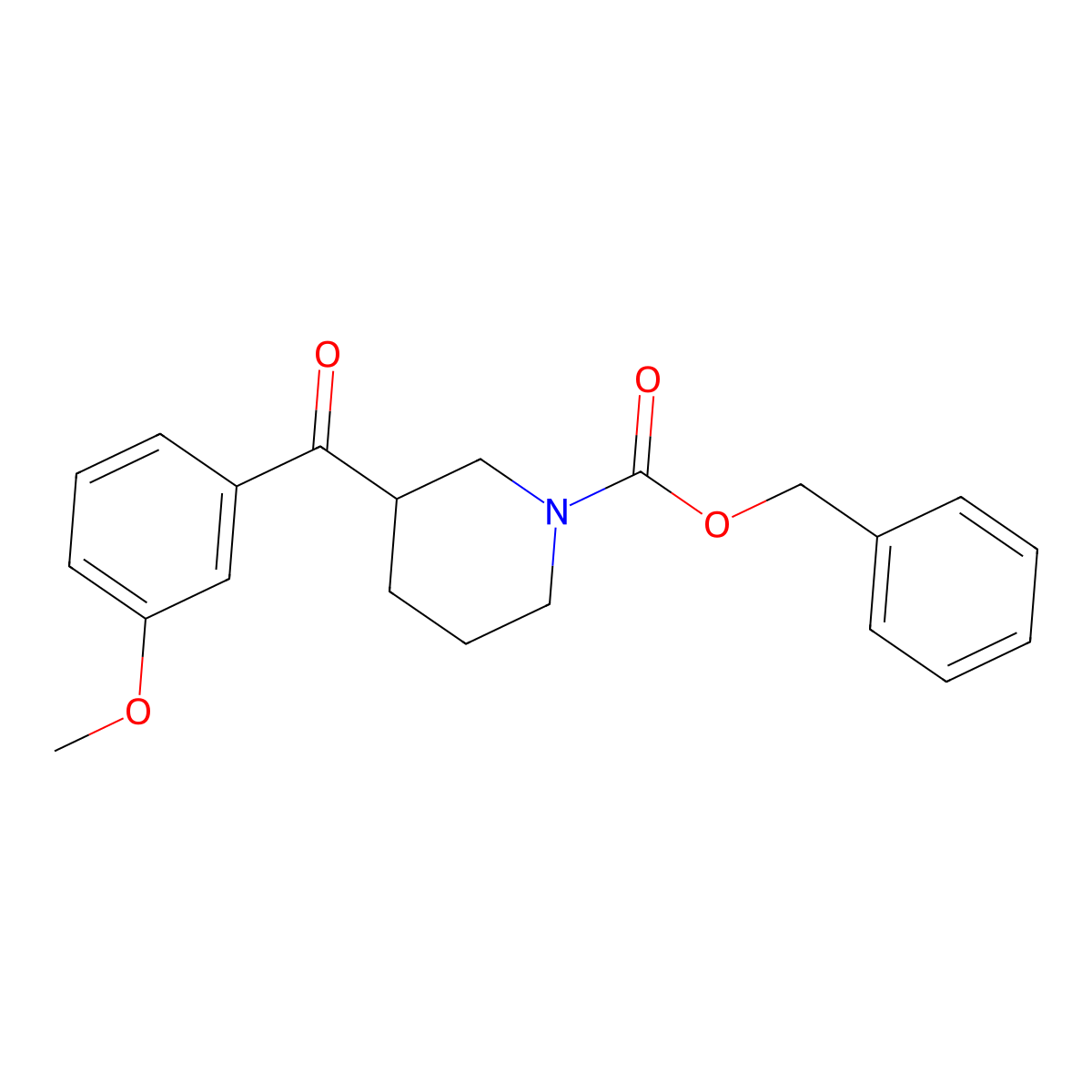 Benzyl 3-(3-methoxybenzoyl)piperidine-1-carboxylate molecular structure, CAS 2680828-60-6