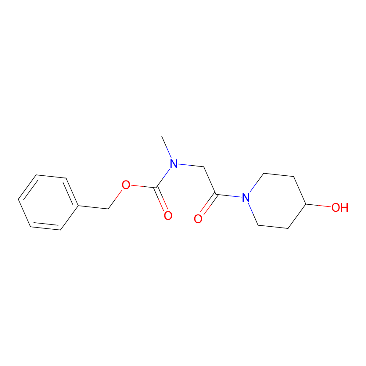 benzyl N-[2-(4-hydroxypiperidin-1-yl)-2-oxoethyl]-N-methylcarbamate molecular structure, CAS 2680828-62-8