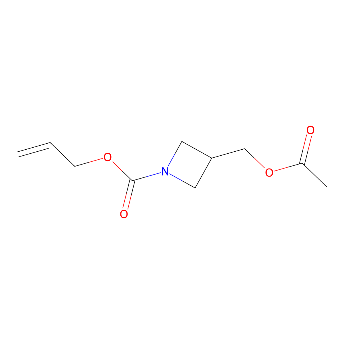 Prop-2-en-1-yl 3-[(acetyloxy)methyl]azetidine-1-carboxylate molecular structure, CAS 2680828-63-9
