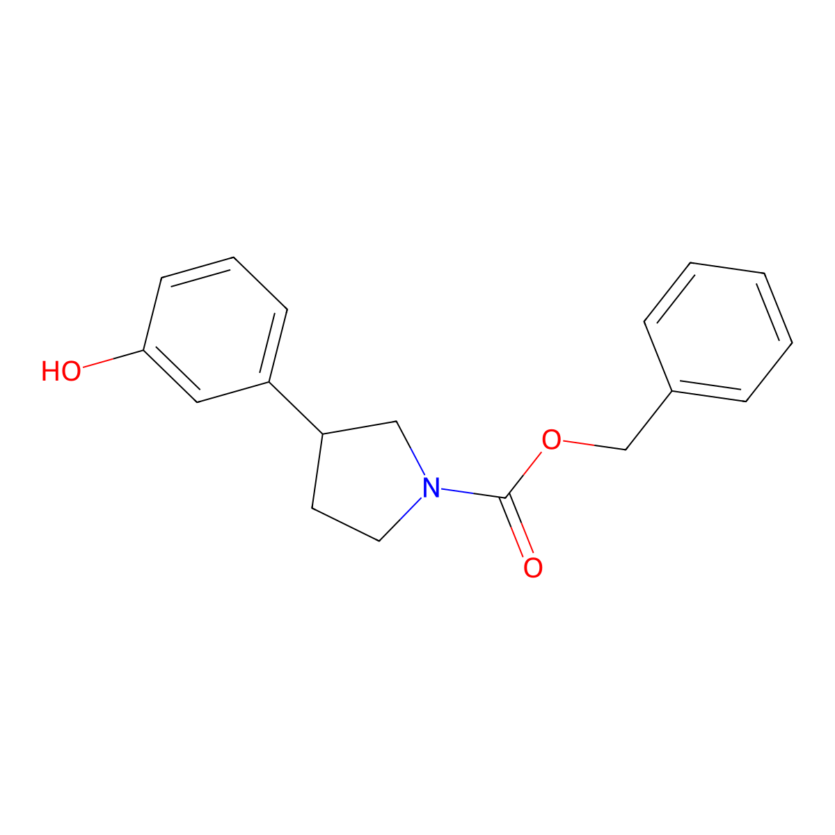 Benzyl 3-(3-hydroxyphenyl)pyrrolidine-1-carboxylate molecular structure, CAS 2680828-65-1