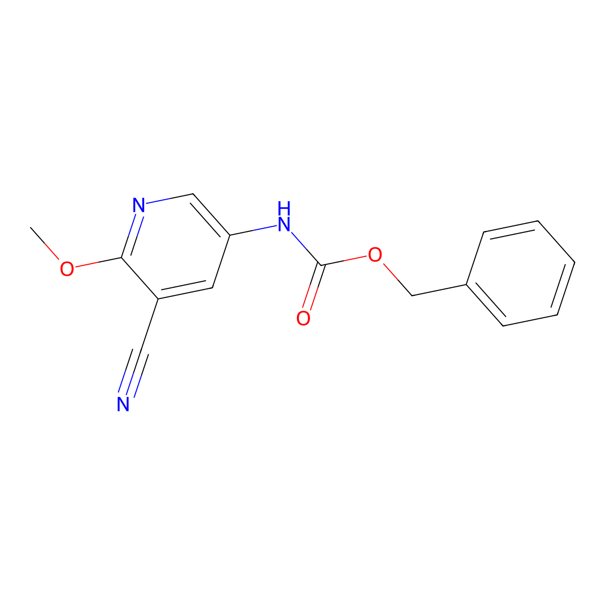 benzyl N-(5-cyano-6-methoxypyridin-3-yl)carbamate molecular structure, CAS 2680828-66-2