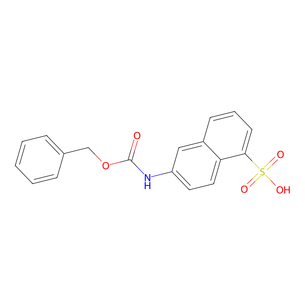 6-{[(Benzyloxy)carbonyl]amino}naphthalene-1-sulfonic acid molecular structure, CAS 2680828-68-4