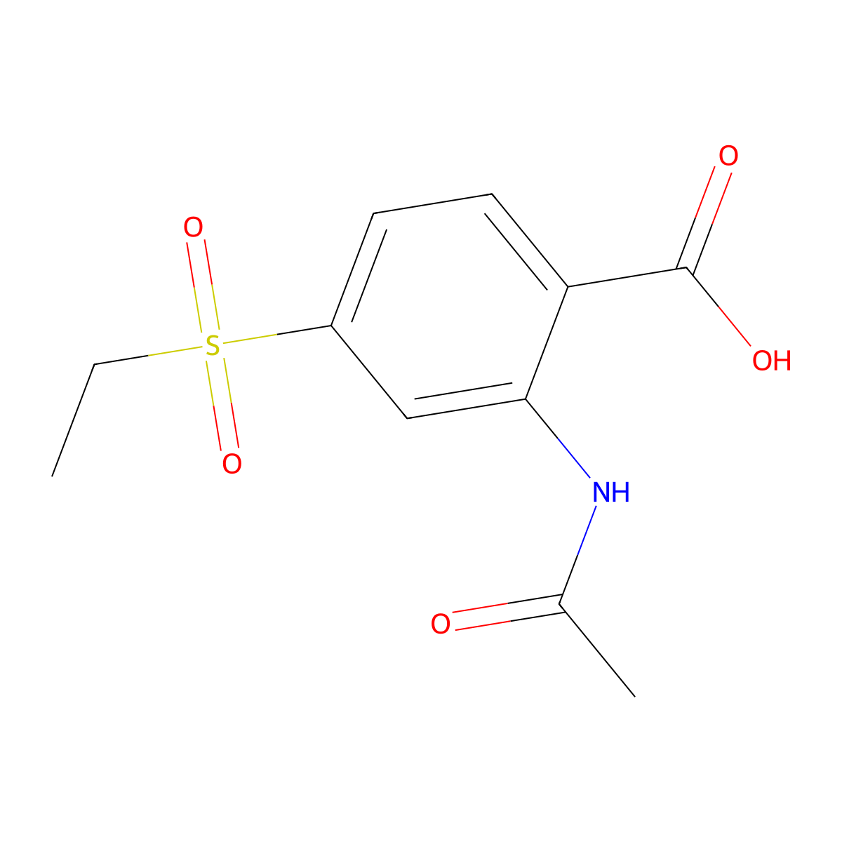2-Acetamido-4-(ethanesulfonyl)benzoic acid molecular structure, CAS 2680828-69-5