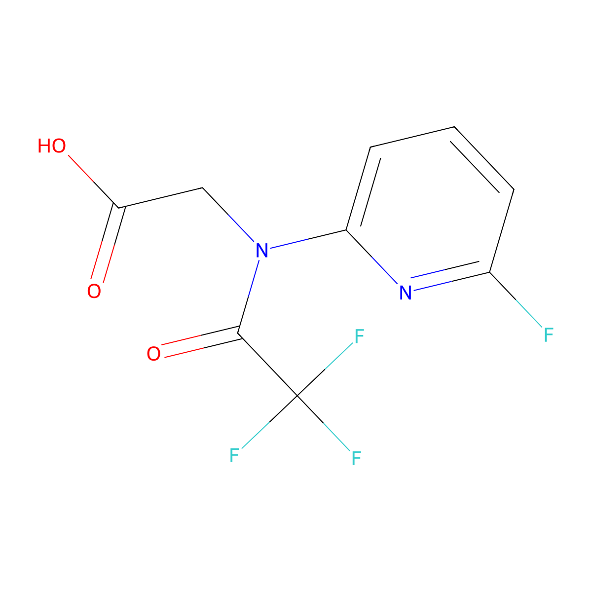 2-[2,2,2-trifluoro-N-(6-fluoropyridin-2-yl)acetamido]acetic acid molecular structure, CAS 2680828-70-8