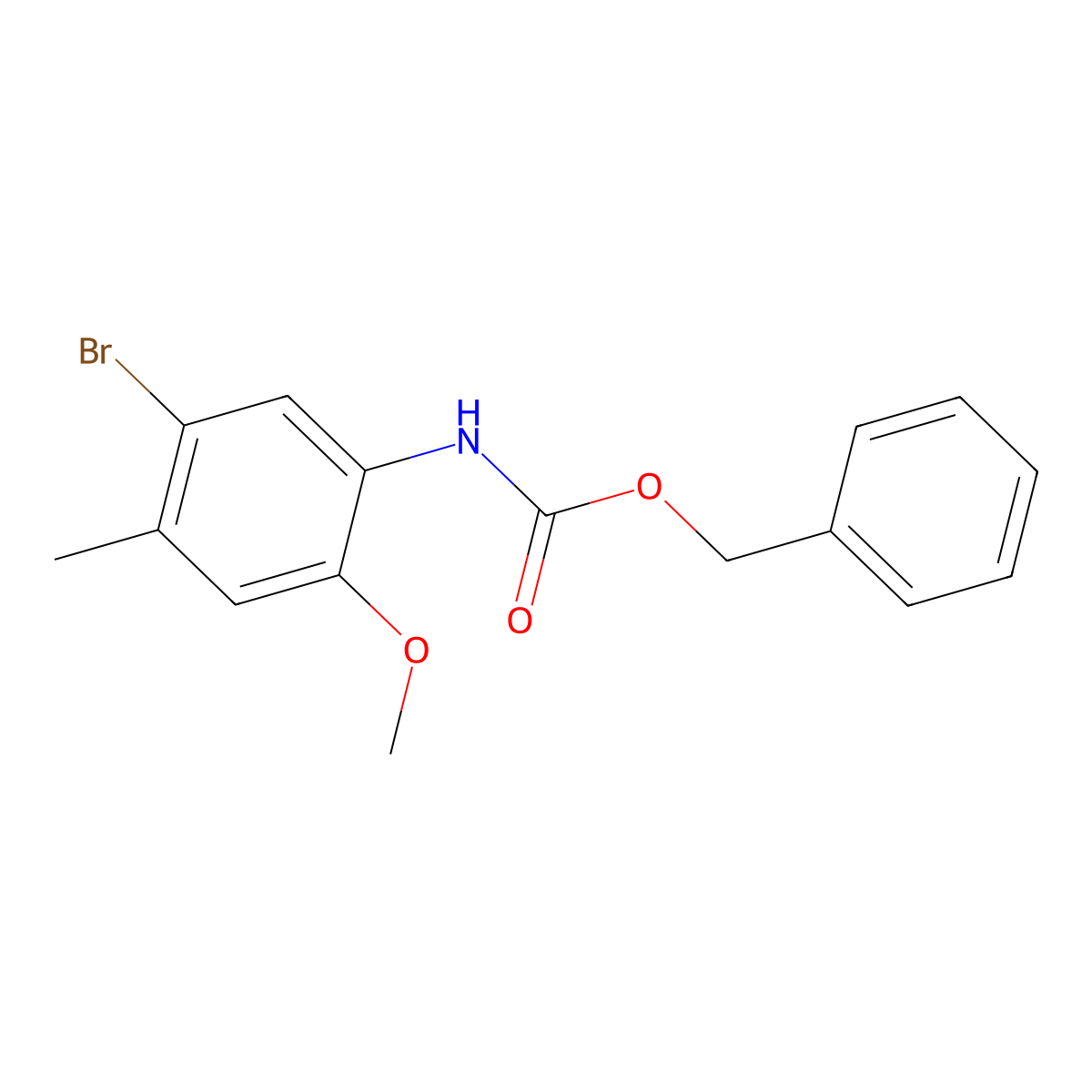 benzyl N-(5-bromo-2-methoxy-4-methylphenyl)carbamate molecular structure, CAS 2680828-71-9