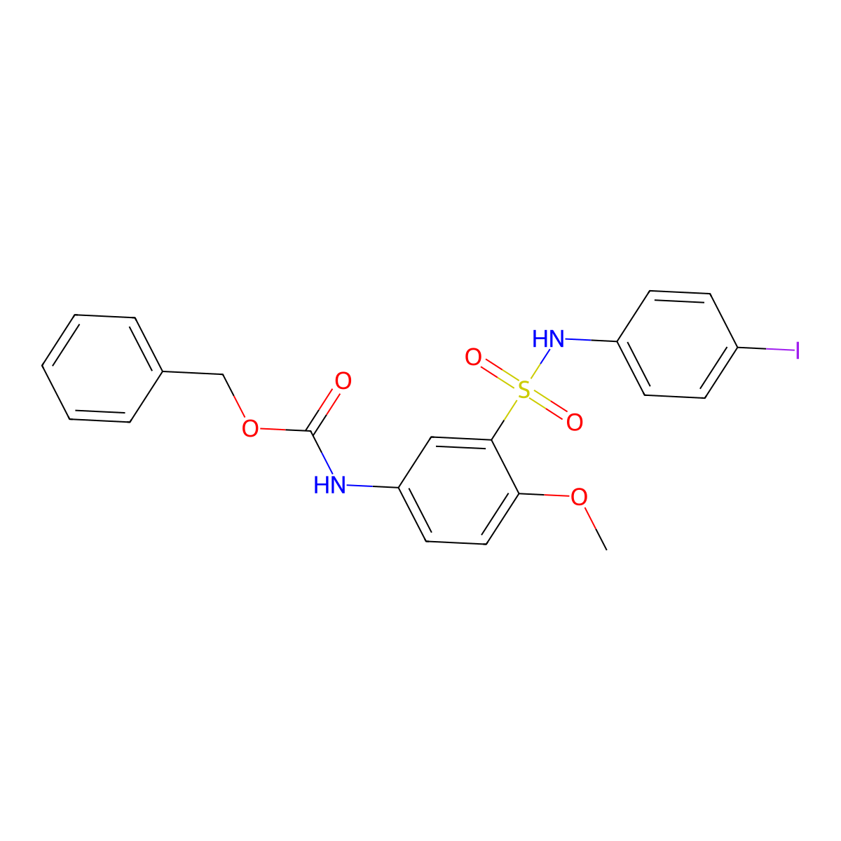 benzyl N-{3-[(4-iodophenyl)sulfamoyl]-4-methoxyphenyl}carbamate molecular structure, CAS 2680828-72-0