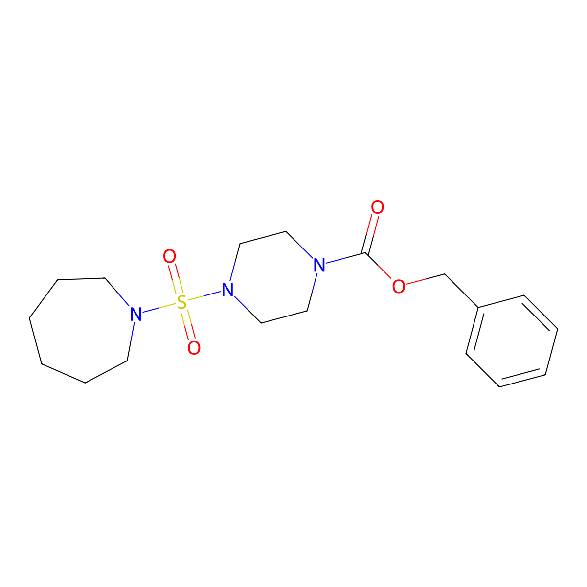 Benzyl 4-(azepane-1-sulfonyl)piperazine-1-carboxylate molecular structure, CAS 2680828-74-2