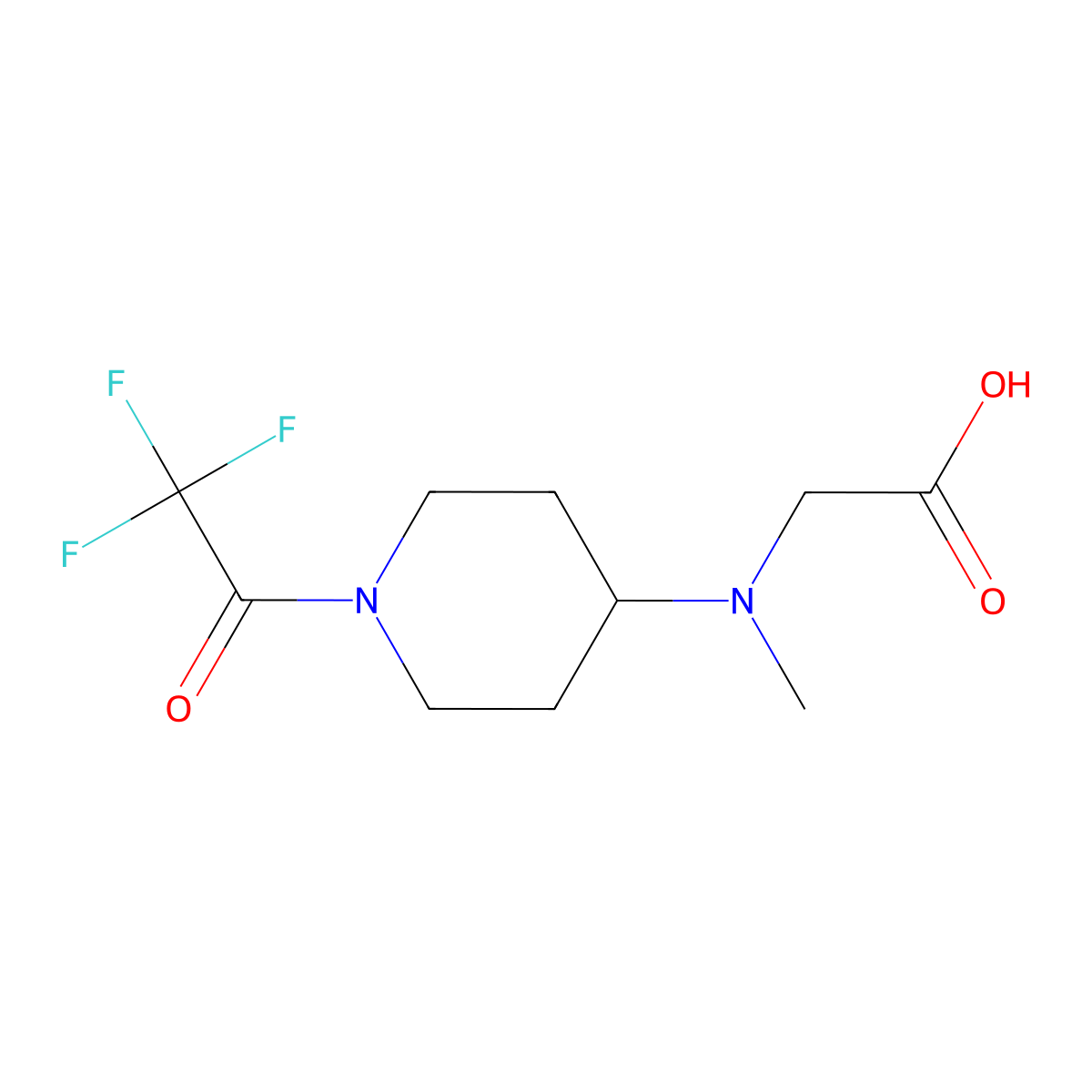 2-{Methyl[1-(trifluoroacetyl)piperidin-4-yl]amino}acetic acid molecular structure, CAS 2680828-76-4