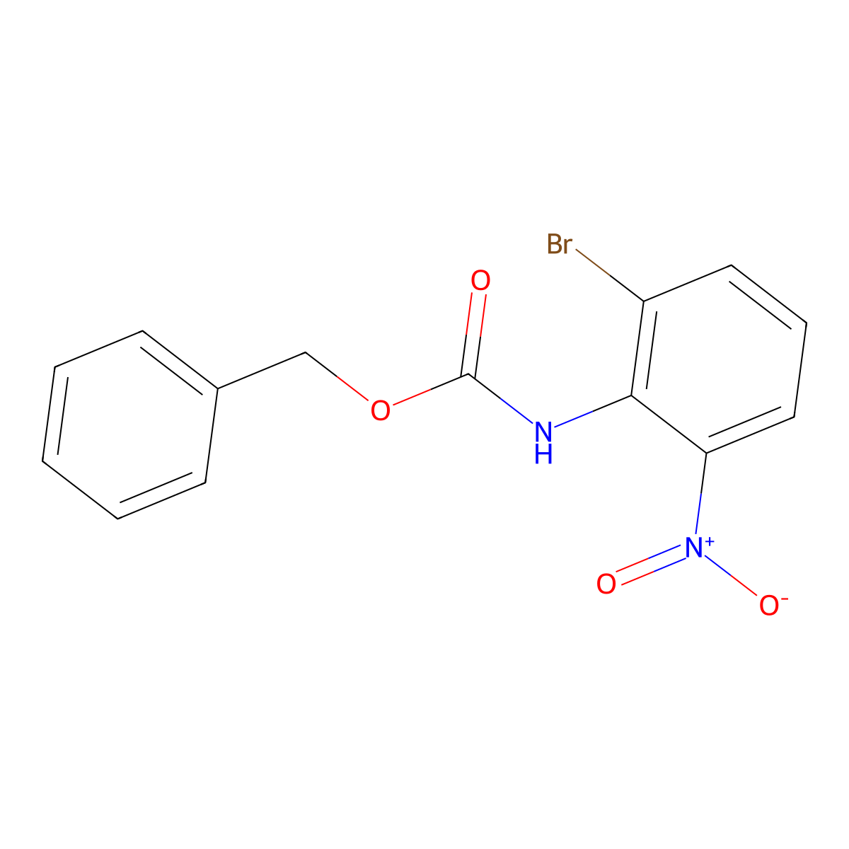 benzyl N-(2-bromo-6-nitrophenyl)carbamate molecular structure, CAS 2680828-83-3