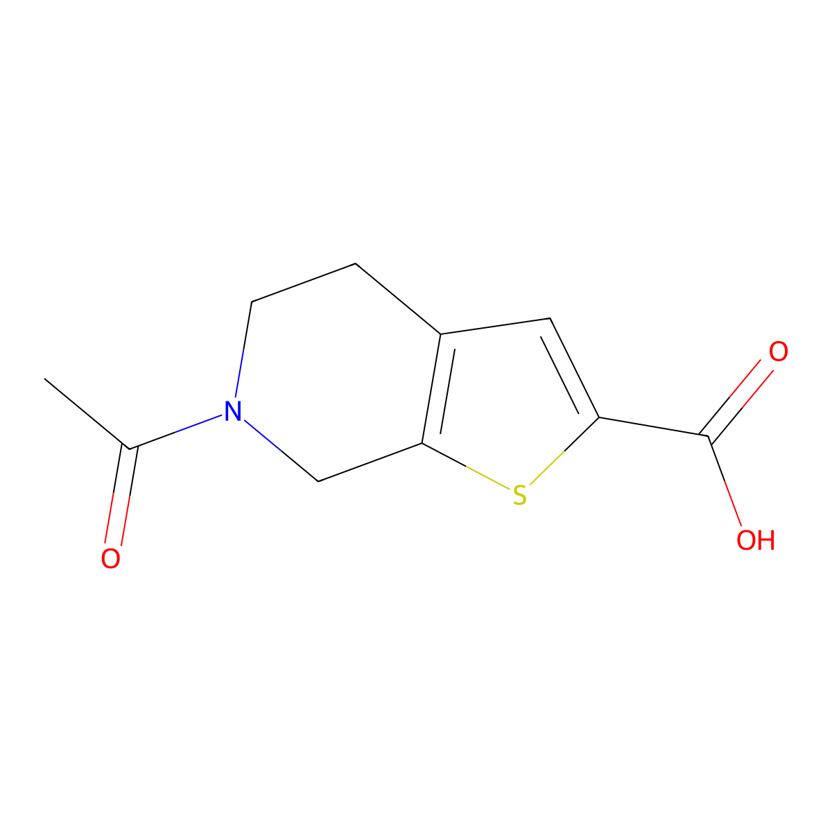 6-acetyl-4H,5H,6H,7H-thieno[2,3-c]pyridine-2-carboxylic acid molecular structure, CAS 2680828-87-7