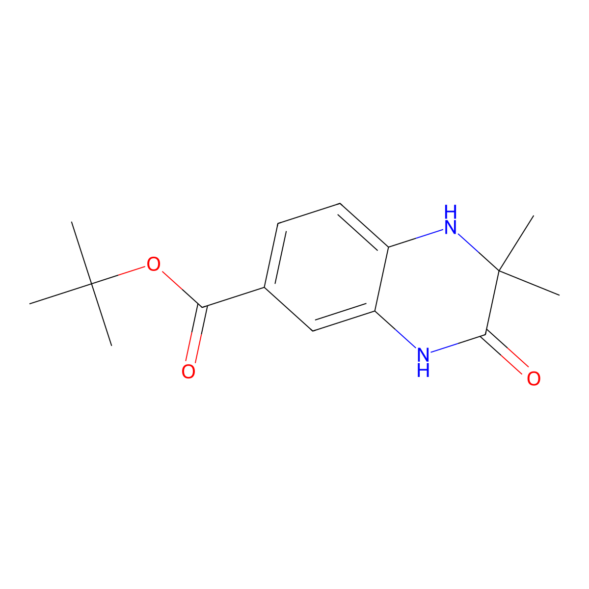 Tert-butyl 2,2-dimethyl-3-oxo-1,2,3,4-tetrahydroquinoxaline-6-carboxylate molecular structure, CAS 2680828-95-7
