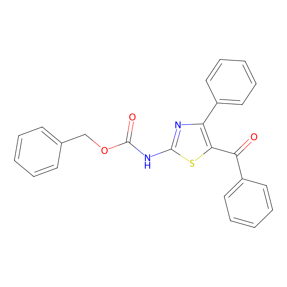 benzyl N-(5-benzoyl-4-phenyl-1,3-thiazol-2-yl)carbamate molecular structure, CAS 2680828-96-8