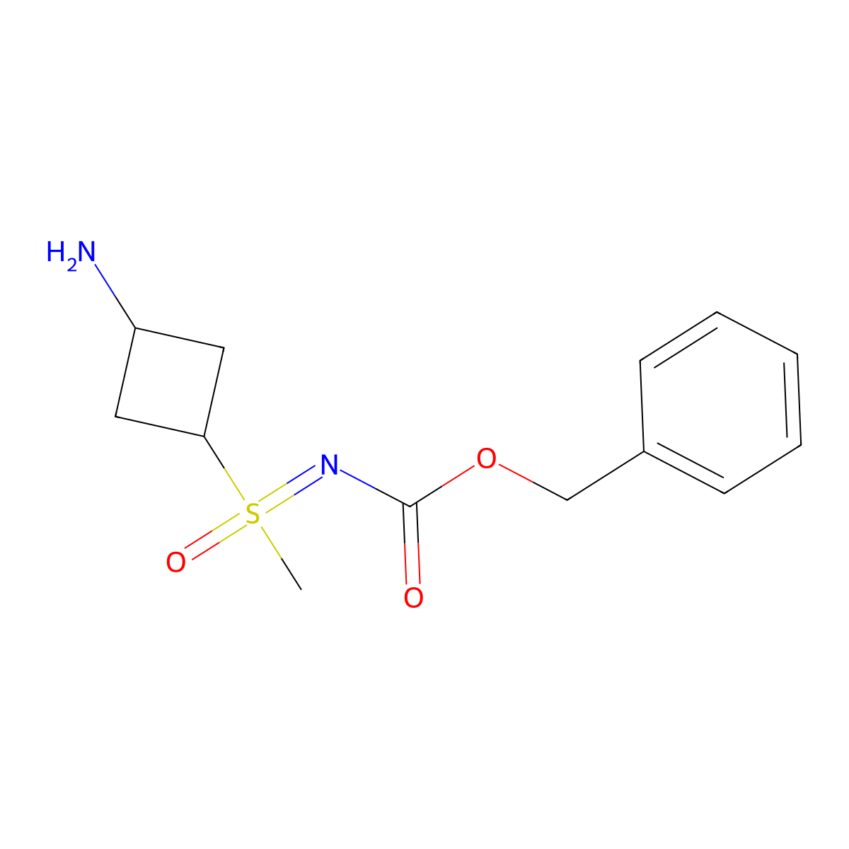 benzyl N-[(3-aminocyclobutyl)(methyl)oxo-lambda6-sulfanylidene]carbamate molecular structure, CAS 2680829-08-5