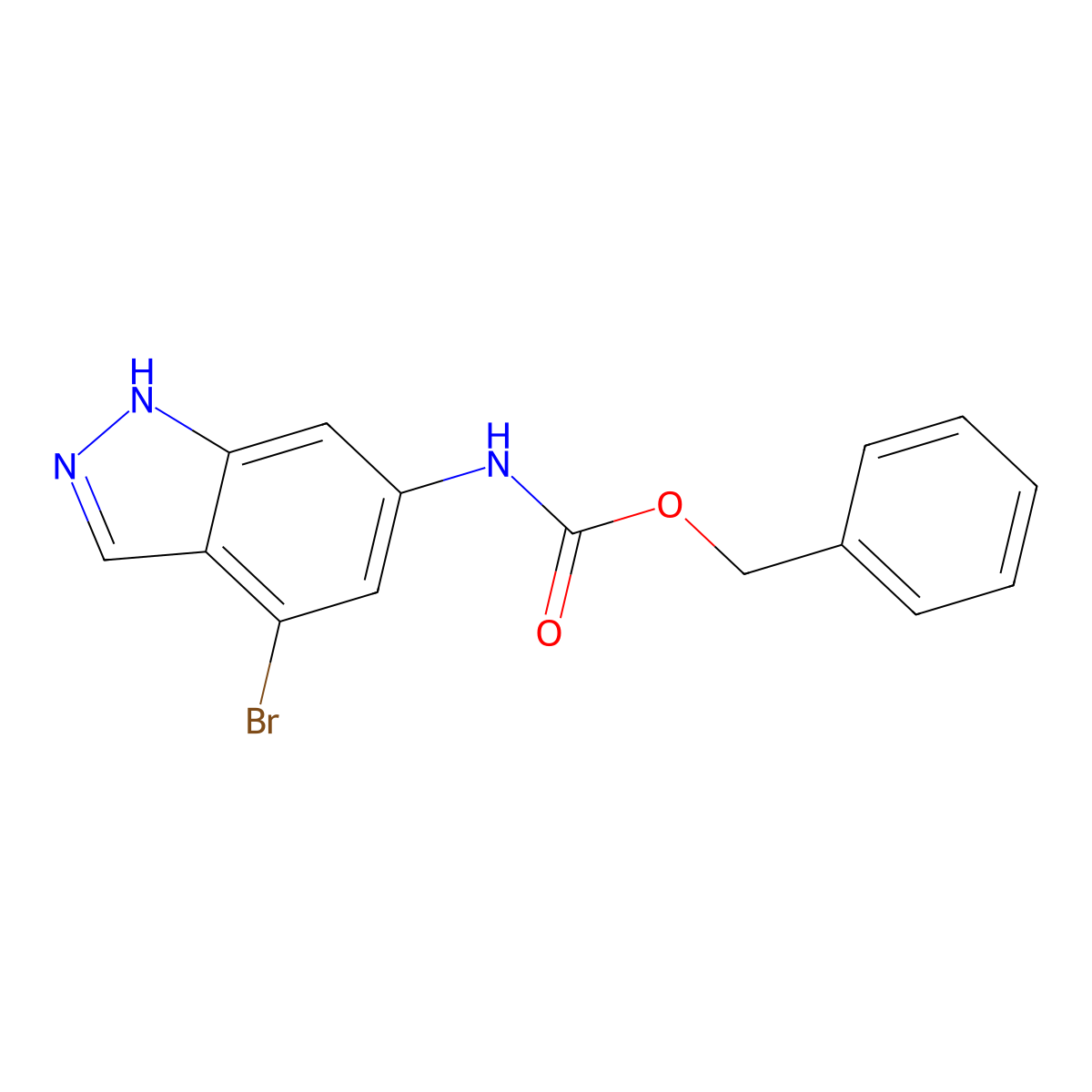 benzyl N-(4-bromo-1H-indazol-6-yl)carbamate molecular structure, CAS 2680829-20-1