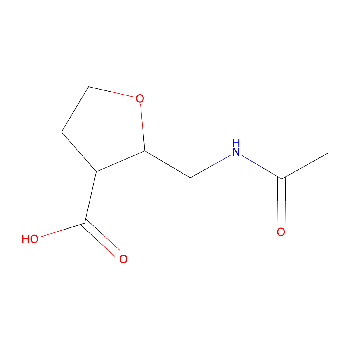 2-(Acetamidomethyl)oxolane-3-carboxylic acid molecular structure, CAS 2680829-24-5