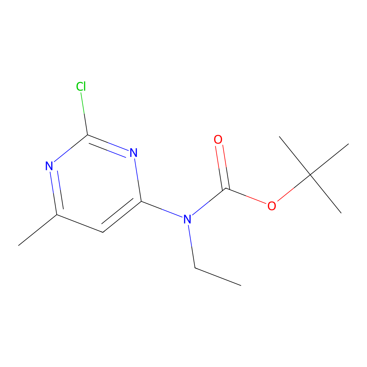 tert-butyl N-(2-chloro-6-methylpyrimidin-4-yl)-N-ethylcarbamate molecular structure, CAS 2680829-30-3