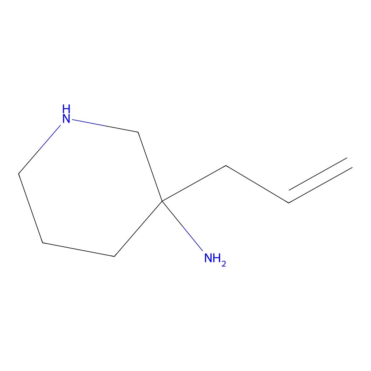 3-(Prop-2-en-1-yl)piperidin-3-amine molecular structure, CAS 2680829-32-5