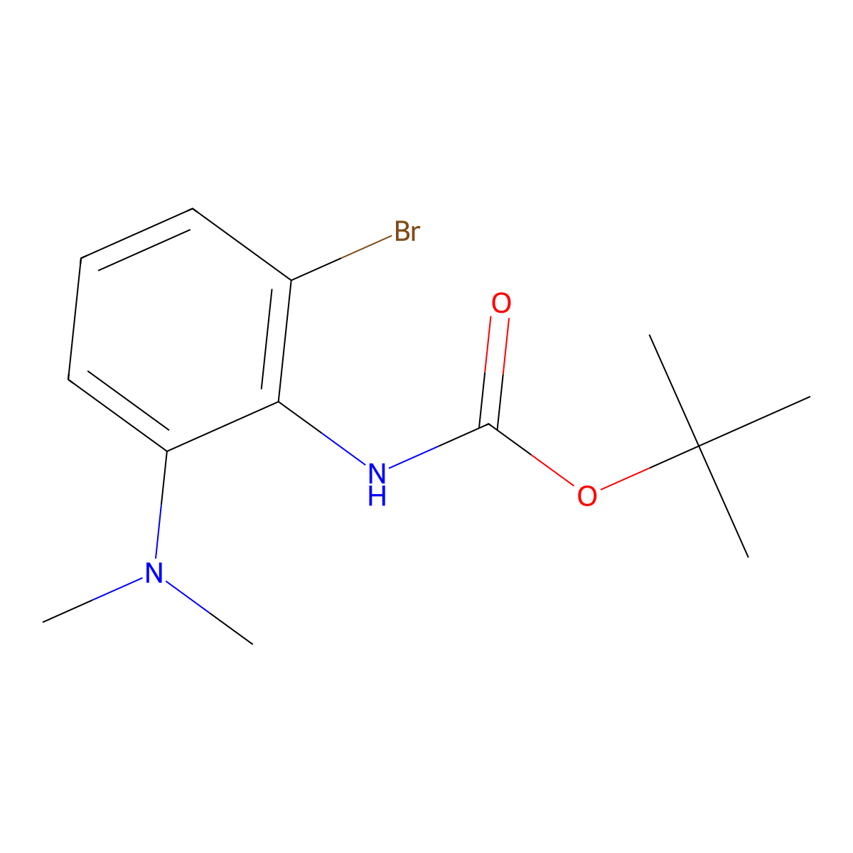 tert-butyl N-[2-bromo-6-(dimethylamino)phenyl]carbamate molecular structure, CAS 2680829-33-6