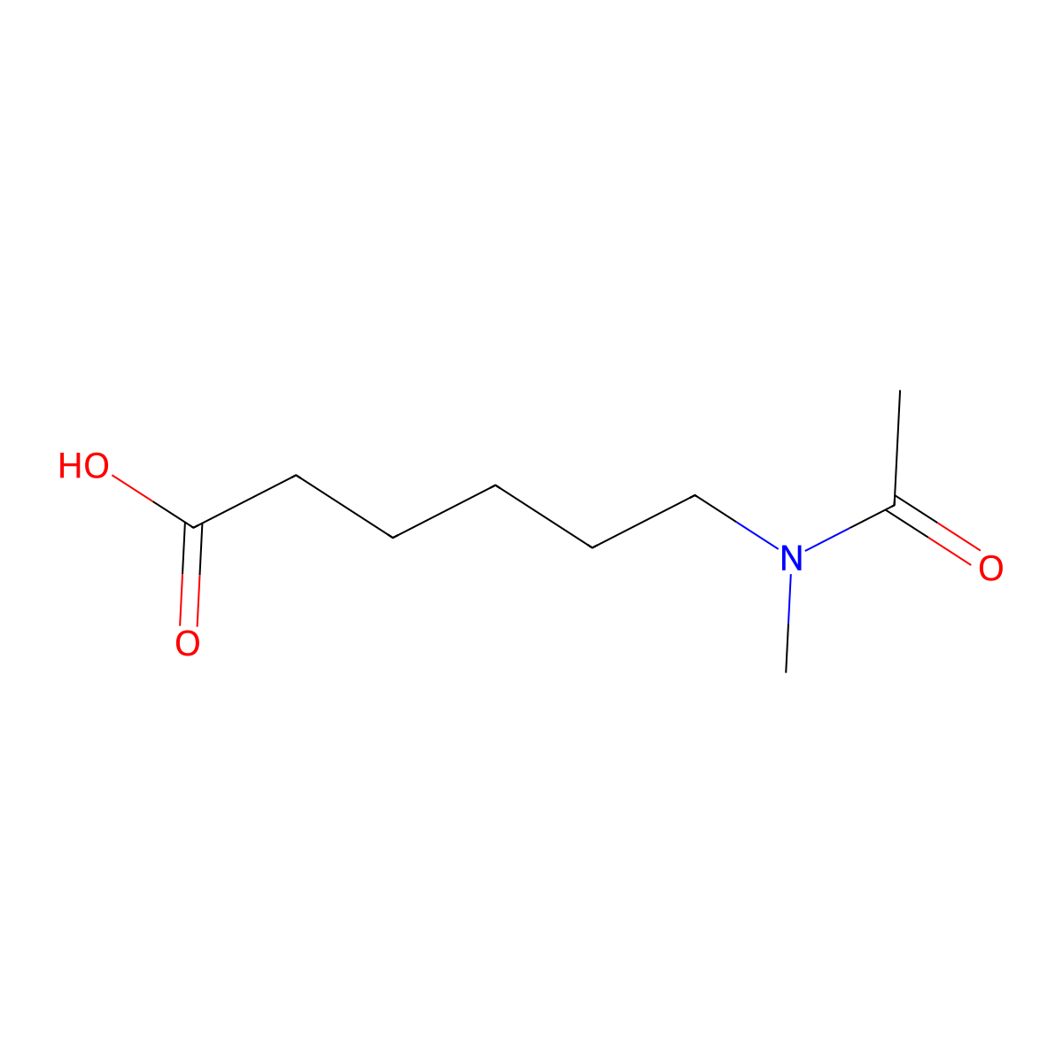 6-(N-methylacetamido)hexanoic acid molecular structure, CAS 2680829-34-7
