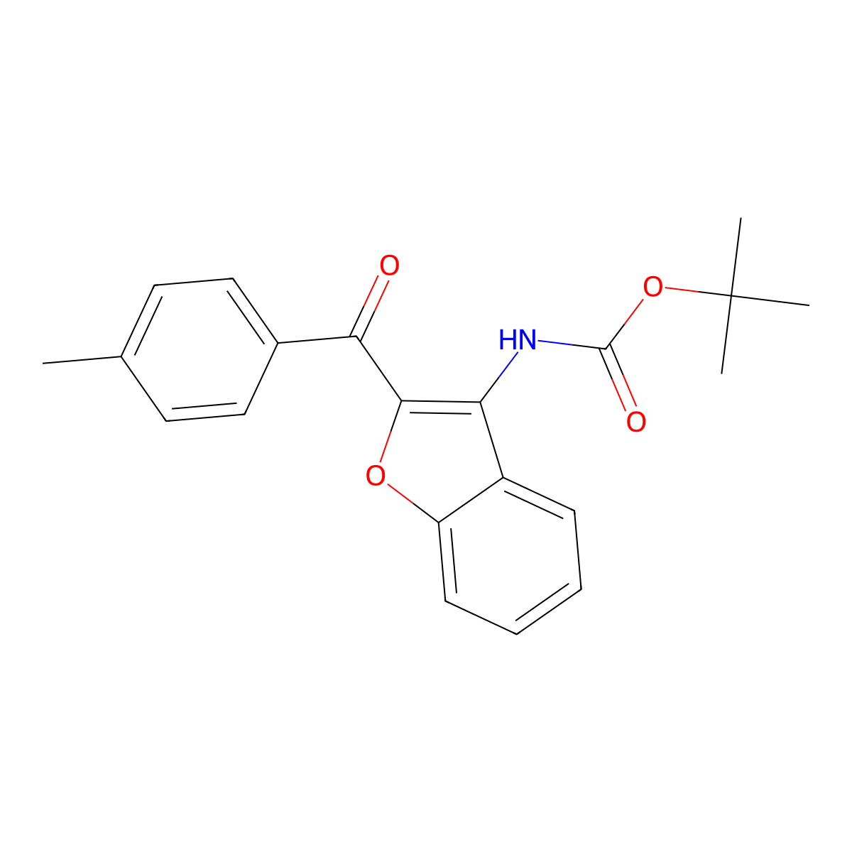 tert-butyl N-[2-(4-methylbenzoyl)-1-benzofuran-3-yl]carbamate molecular structure, CAS 2680829-40-5
