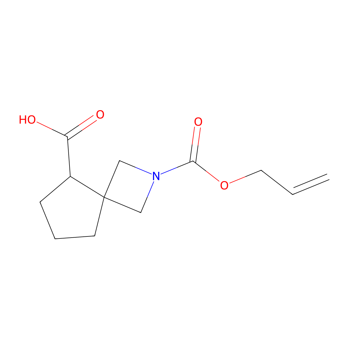 2-[(Prop-2-en-1-yloxy)carbonyl]-2-azaspiro[3.4]octane-5-carboxylic acid molecular structure, CAS 2680829-41-6