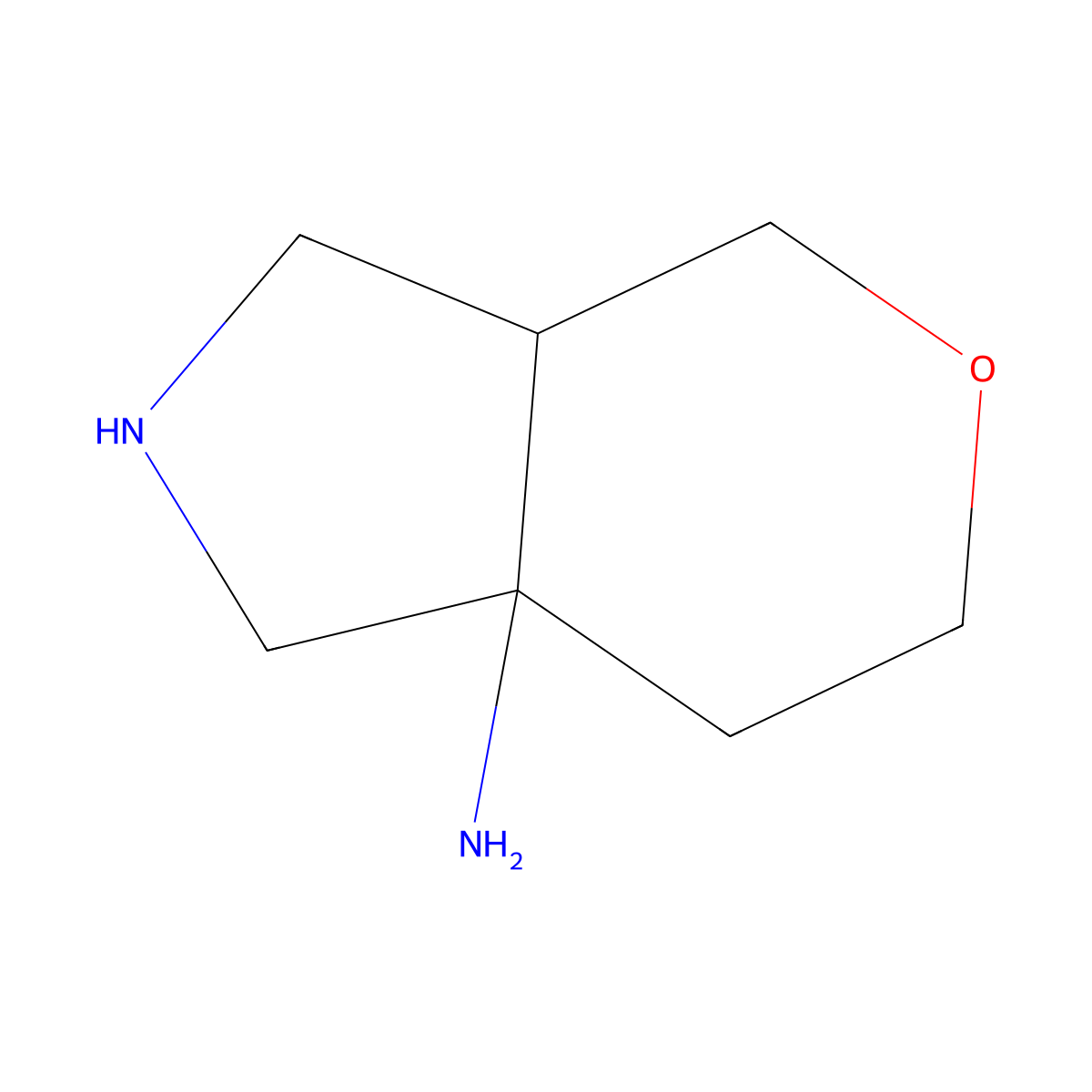 Octahydropyrano[3,4-c]pyrrol-7a-amine molecular structure, CAS 2680829-42-7