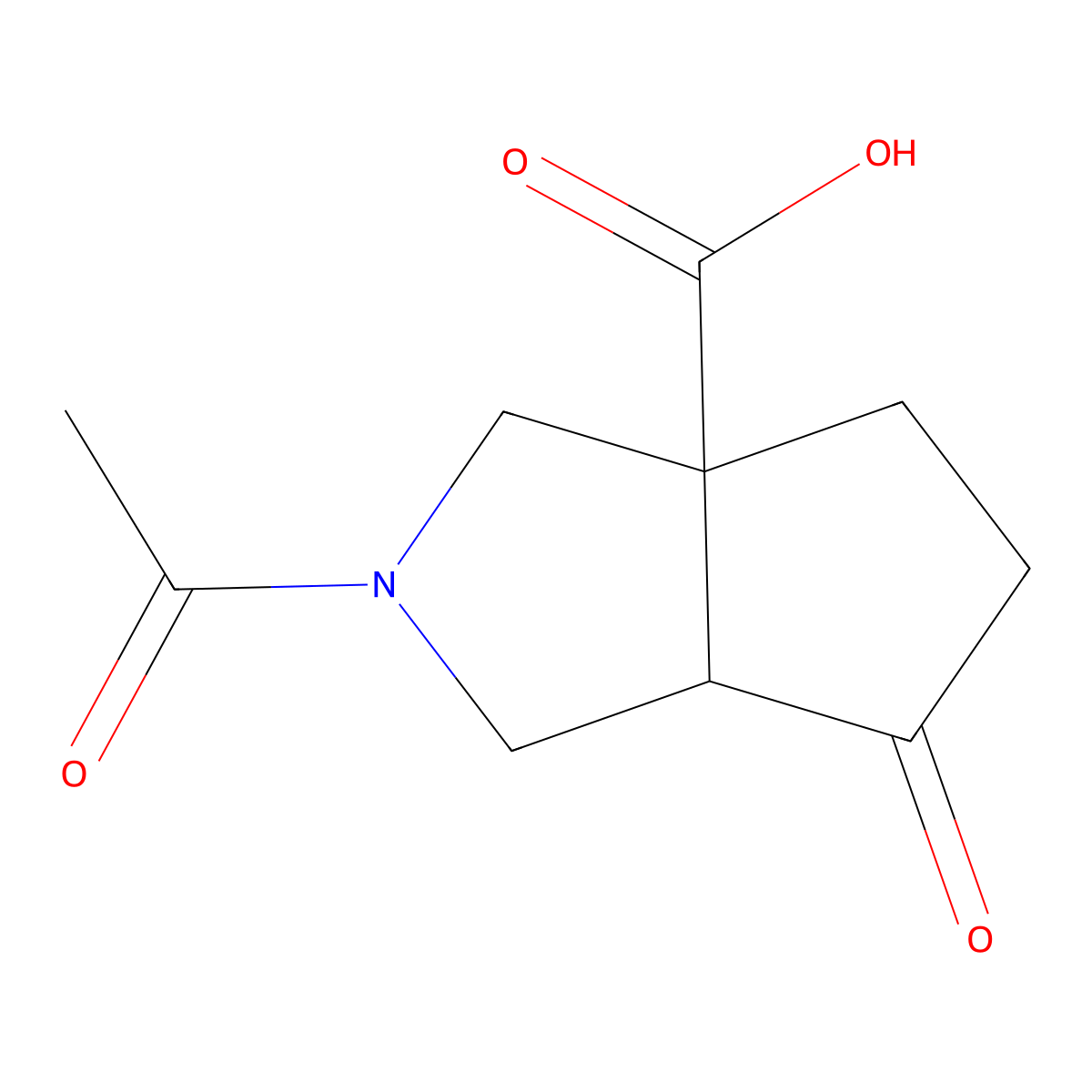 2-Acetyl-6-oxo-octahydrocyclopenta[c]pyrrole-3a-carboxylic acid molecular structure, CAS 2680829-45-0