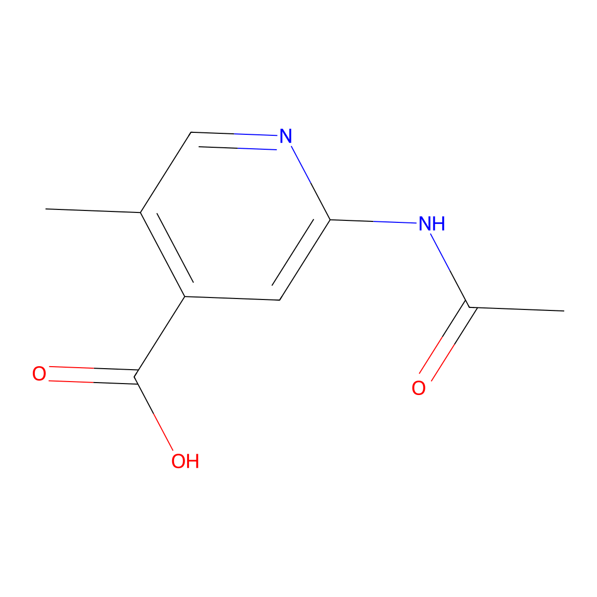 2-Acetamido-5-methylpyridine-4-carboxylic acid molecular structure, CAS 2680829-50-7