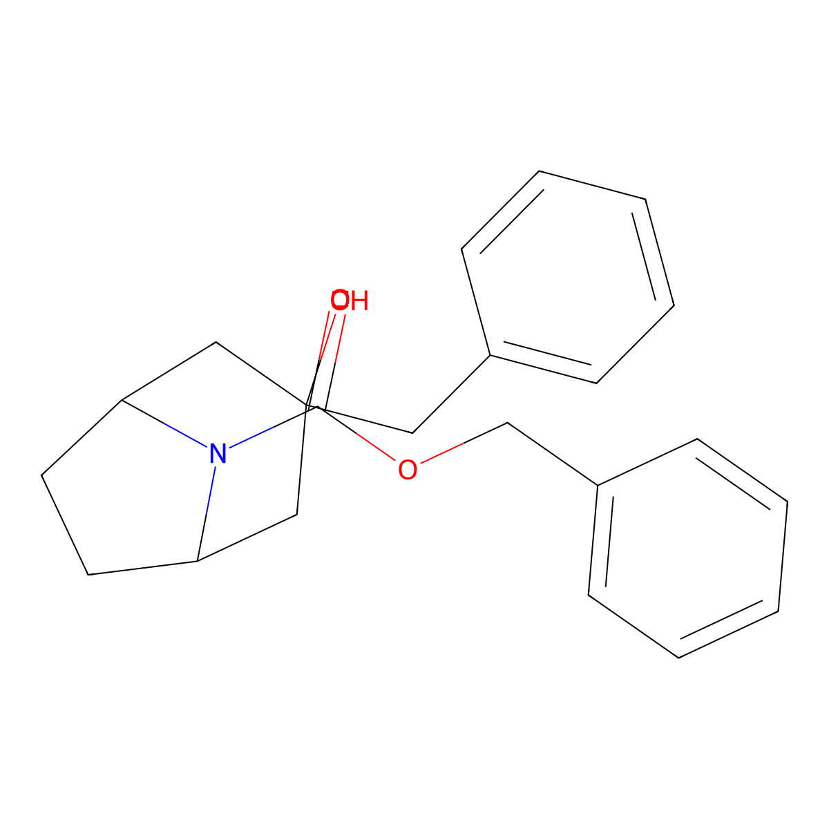 Benzyl 3-benzyl-3-hydroxy-8-azabicyclo[3.2.1]octane-8-carboxylate molecular structure, CAS 2680829-54-1
