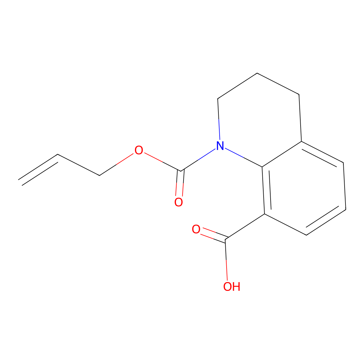 1-[(Prop-2-en-1-yloxy)carbonyl]-1,2,3,4-tetrahydroquinoline-8-carboxylic acid molecular structure, CAS 2680829-61-0
