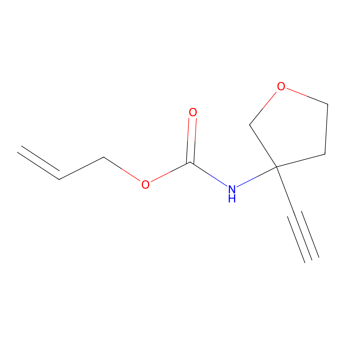 prop-2-en-1-yl N-(3-ethynyloxolan-3-yl)carbamate molecular structure, CAS 2680829-72-3