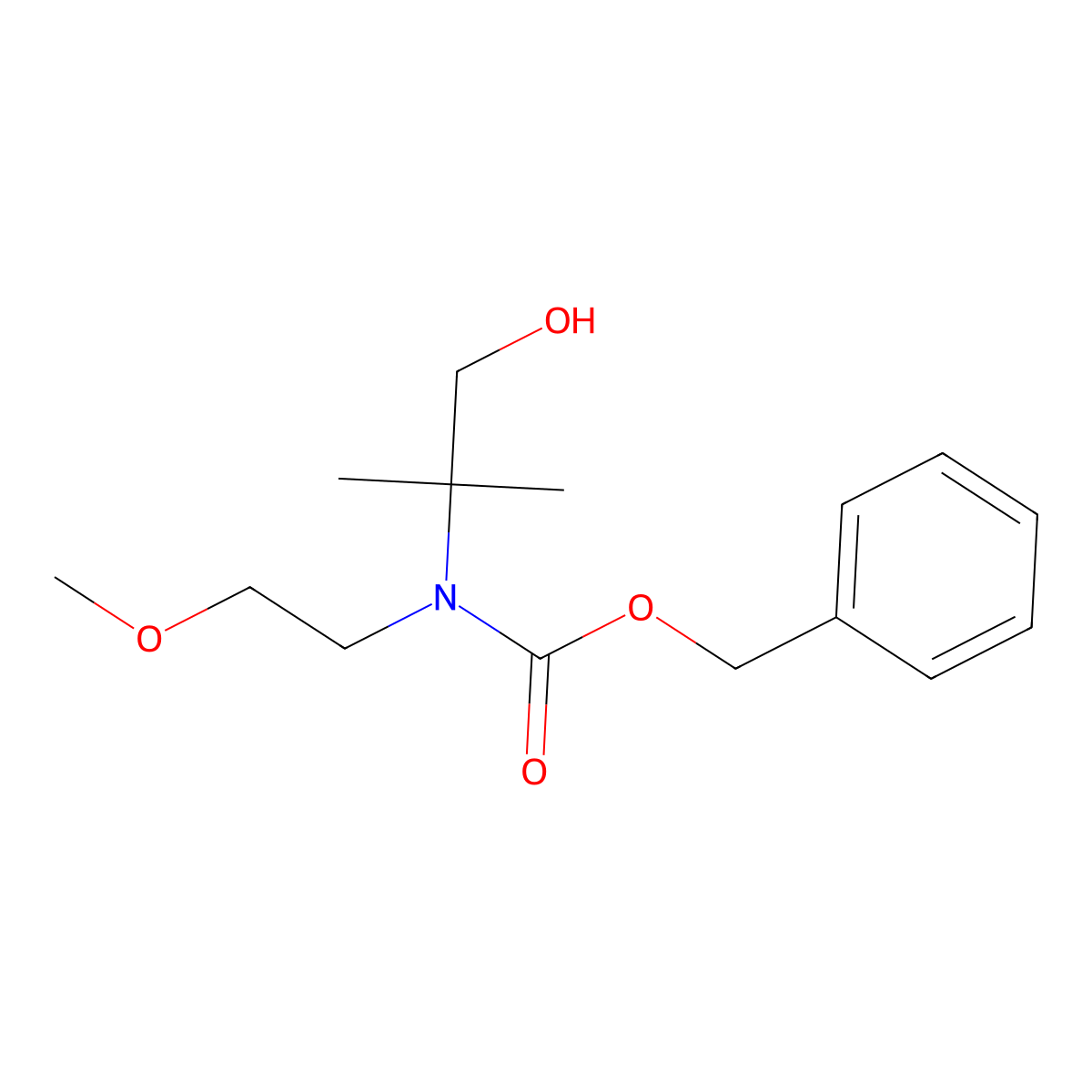 benzyl N-(1-hydroxy-2-methylpropan-2-yl)-N-(2-methoxyethyl)carbamate molecular structure, CAS 2680829-73-4