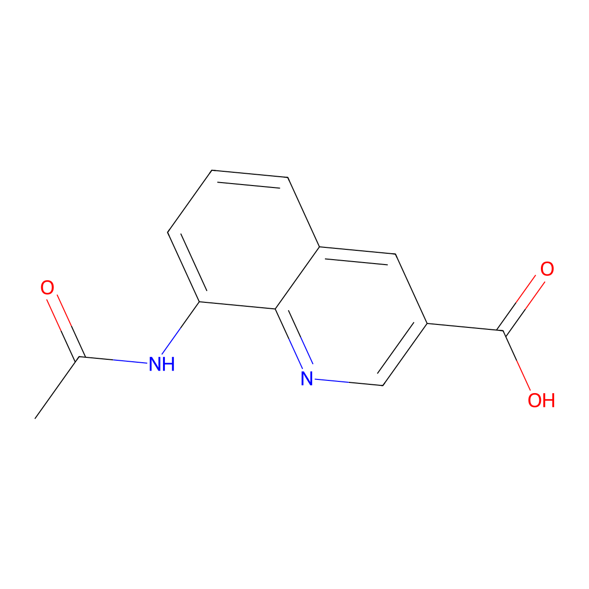 8-Acetamidoquinoline-3-carboxylic acid molecular structure, CAS 2680829-83-6