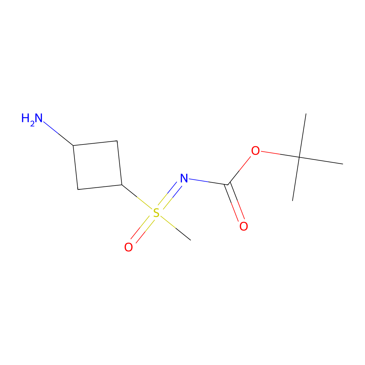 tert-butyl N-[(3-aminocyclobutyl)(methyl)oxo-lambda6-sulfanylidene]carbamate molecular structure, CAS 2680829-88-1