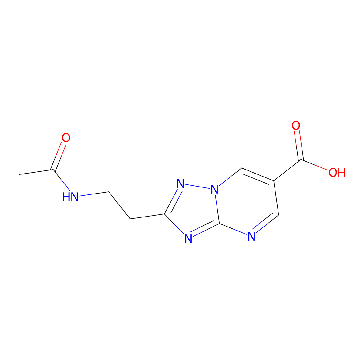 2-(2-Acetamidoethyl)-[1,2,4]triazolo[1,5-a]pyrimidine-6-carboxylic acid molecular structure, CAS 2680829-95-0