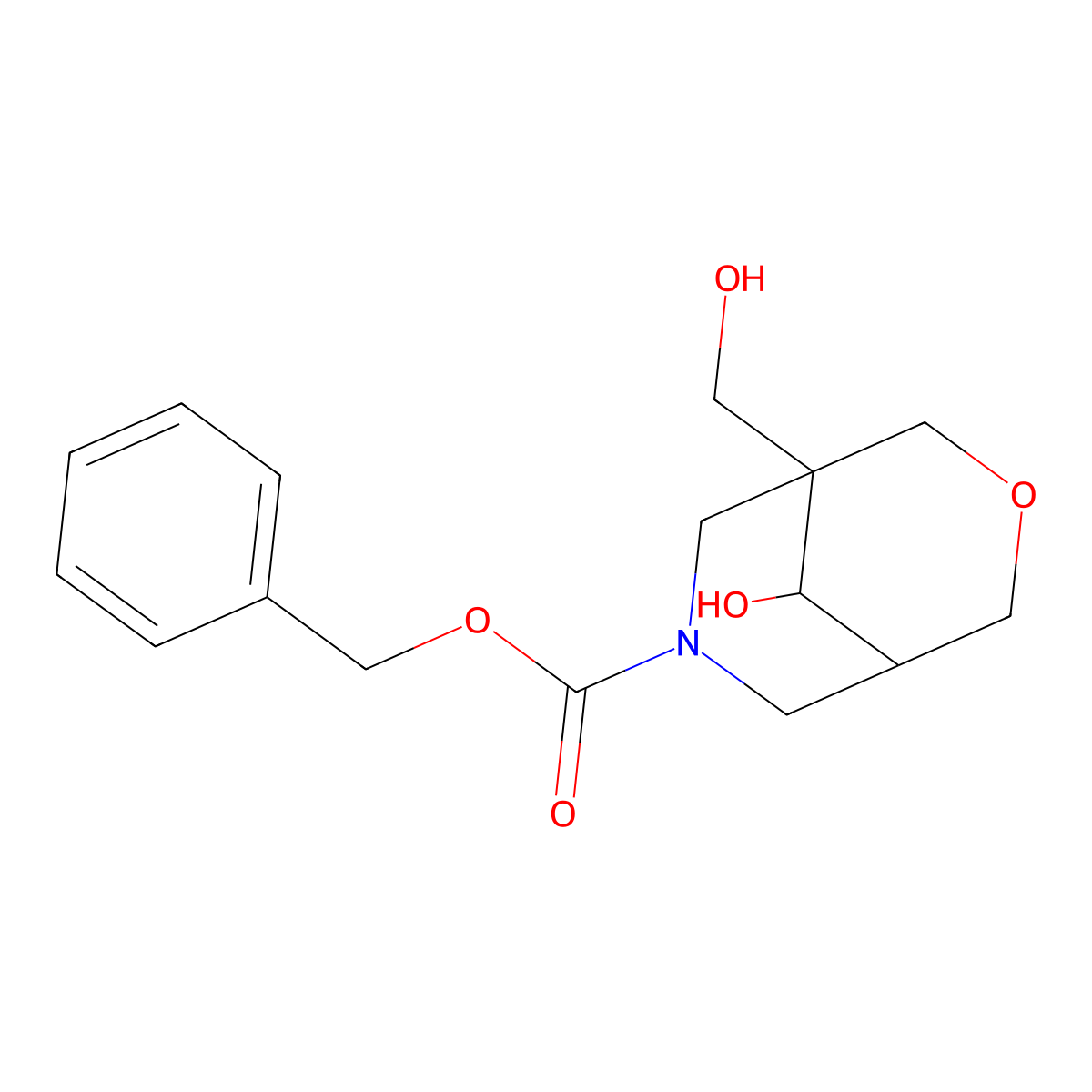 Benzyl 9-hydroxy-1-(hydroxymethyl)-3-oxa-7-azabicyclo[3.3.1]nonane-7-carboxylate molecular structure, CAS 2680829-97-2