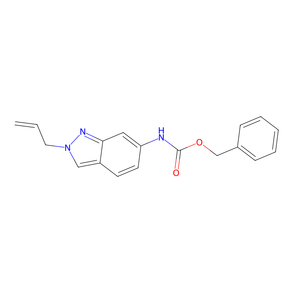 benzyl N-[2-(prop-2-en-1-yl)-2H-indazol-6-yl]carbamate molecular structure, CAS 2680830-06-0