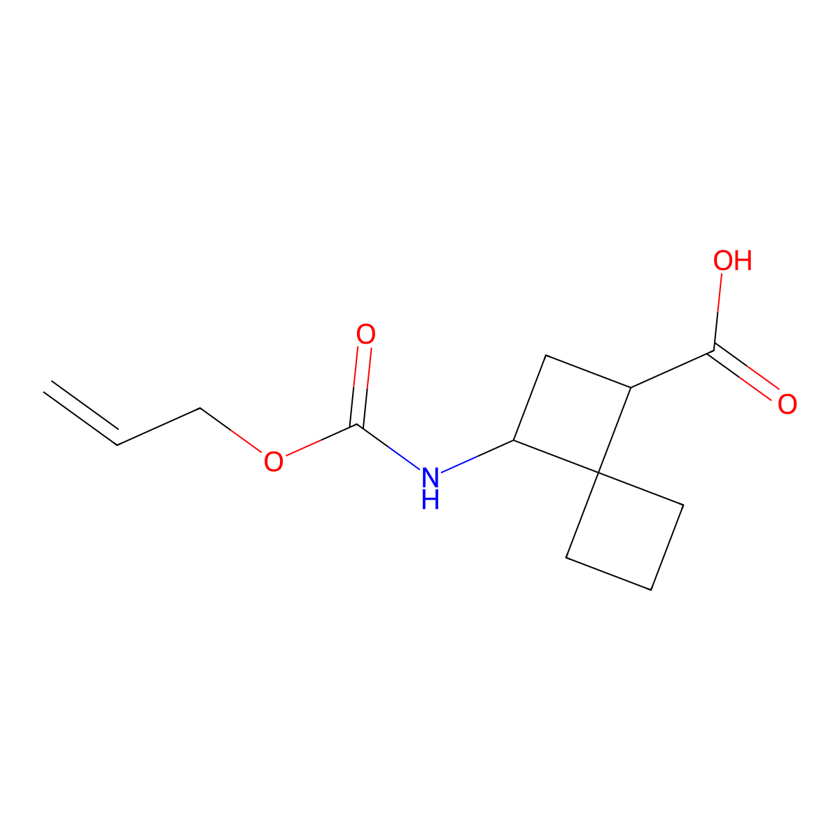 3-{[(Prop-2-en-1-yloxy)carbonyl]amino}spiro[3.3]heptane-1-carboxylic acid molecular structure, CAS 2680830-18-4