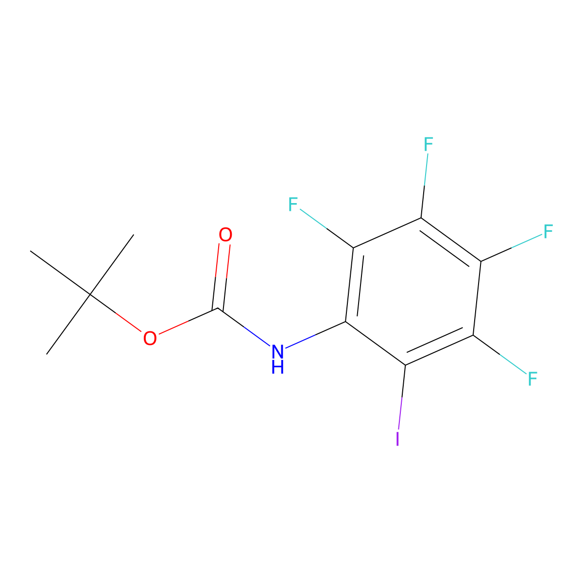tert-butyl N-(2,3,4,5-tetrafluoro-6-iodophenyl)carbamate molecular structure, CAS 2680830-24-2