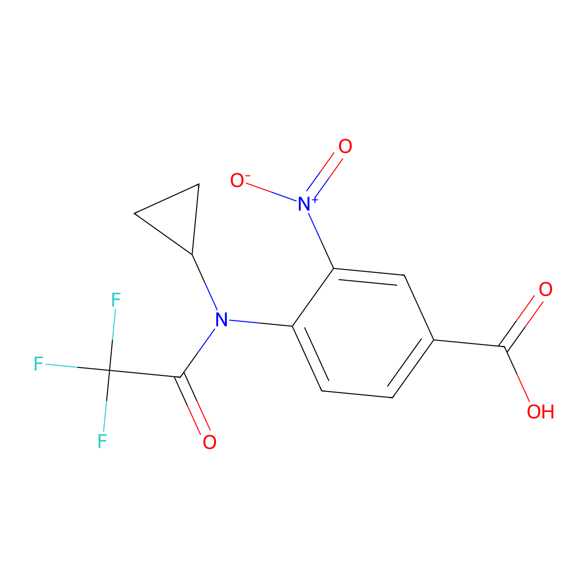 4-(N-cyclopropyl-2,2,2-trifluoroacetamido)-3-nitrobenzoic acid molecular structure, CAS 2680830-25-3