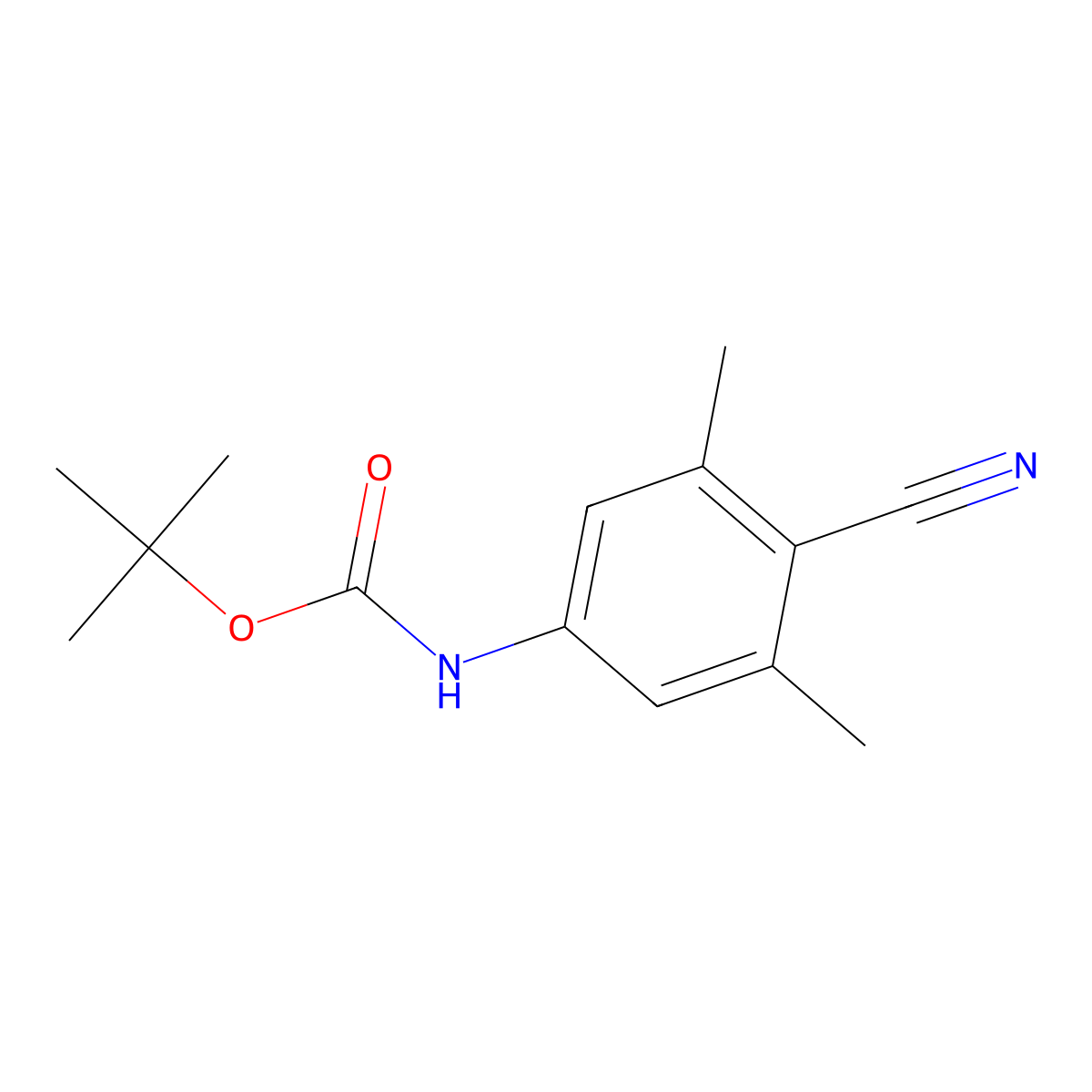 tert-butyl N-(4-cyano-3,5-dimethylphenyl)carbamate molecular structure, CAS 2680830-32-2