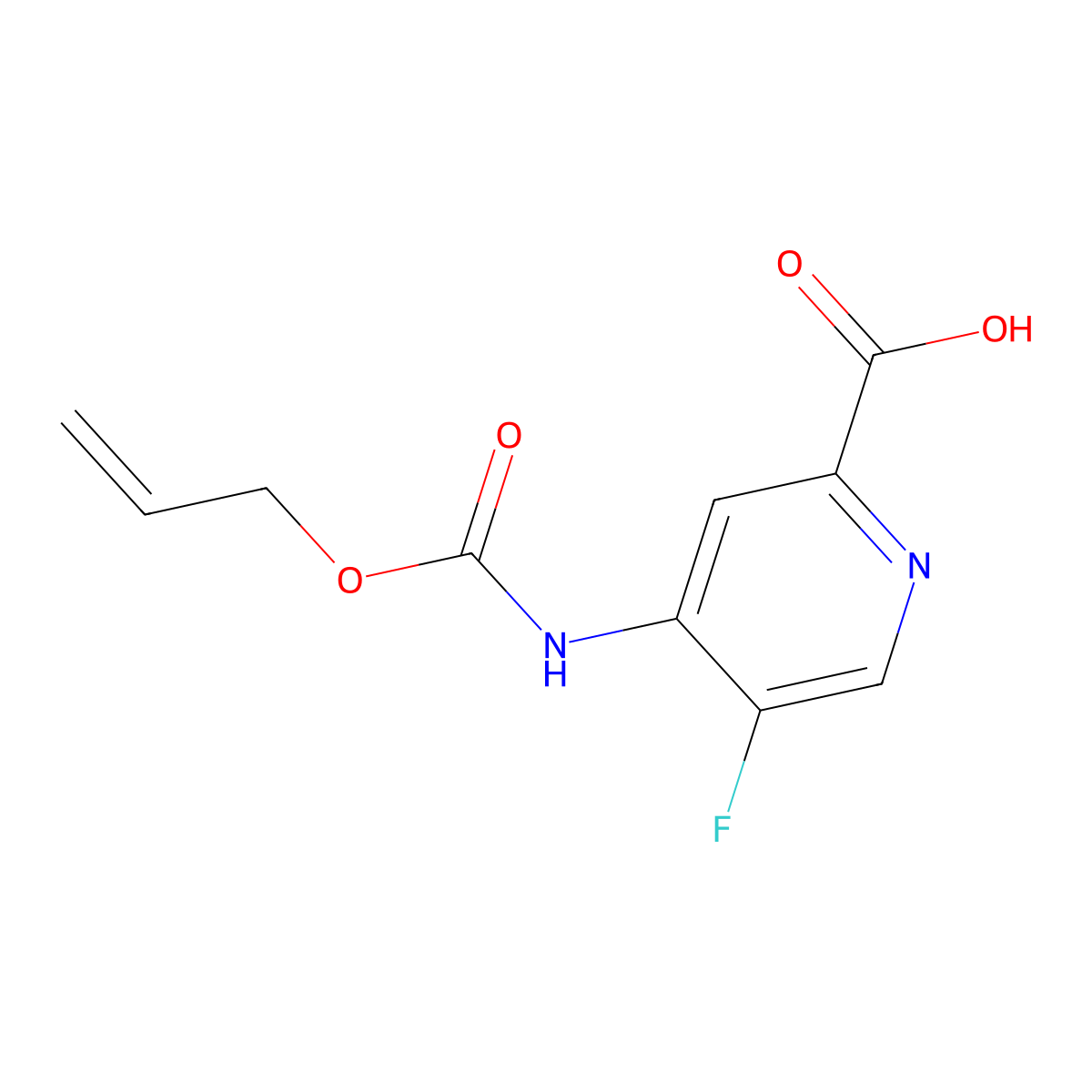 5-Fluoro-4-{[(prop-2-en-1-yloxy)carbonyl]amino}pyridine-2-carboxylic acid molecular structure, CAS 2680830-33-3