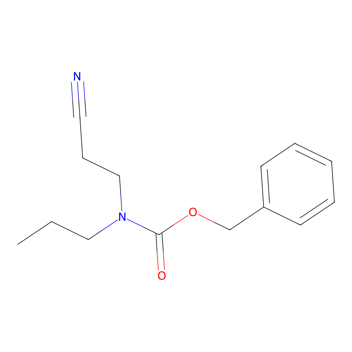 benzyl N-(2-cyanoethyl)-N-propylcarbamate molecular structure, CAS 2680830-38-8