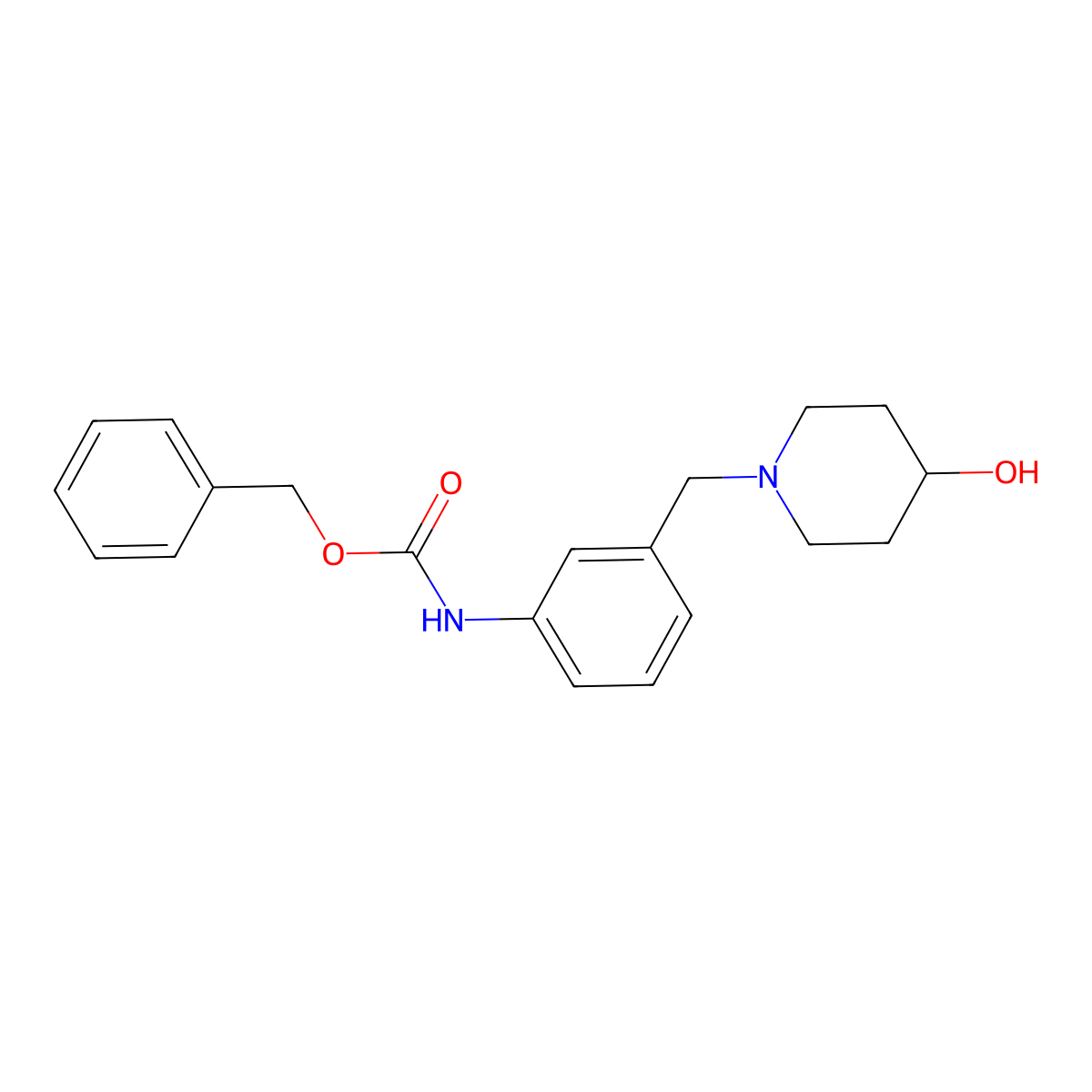 benzyl N-{3-[(4-hydroxypiperidin-1-yl)methyl]phenyl}carbamate molecular structure, CAS 2680830-43-5