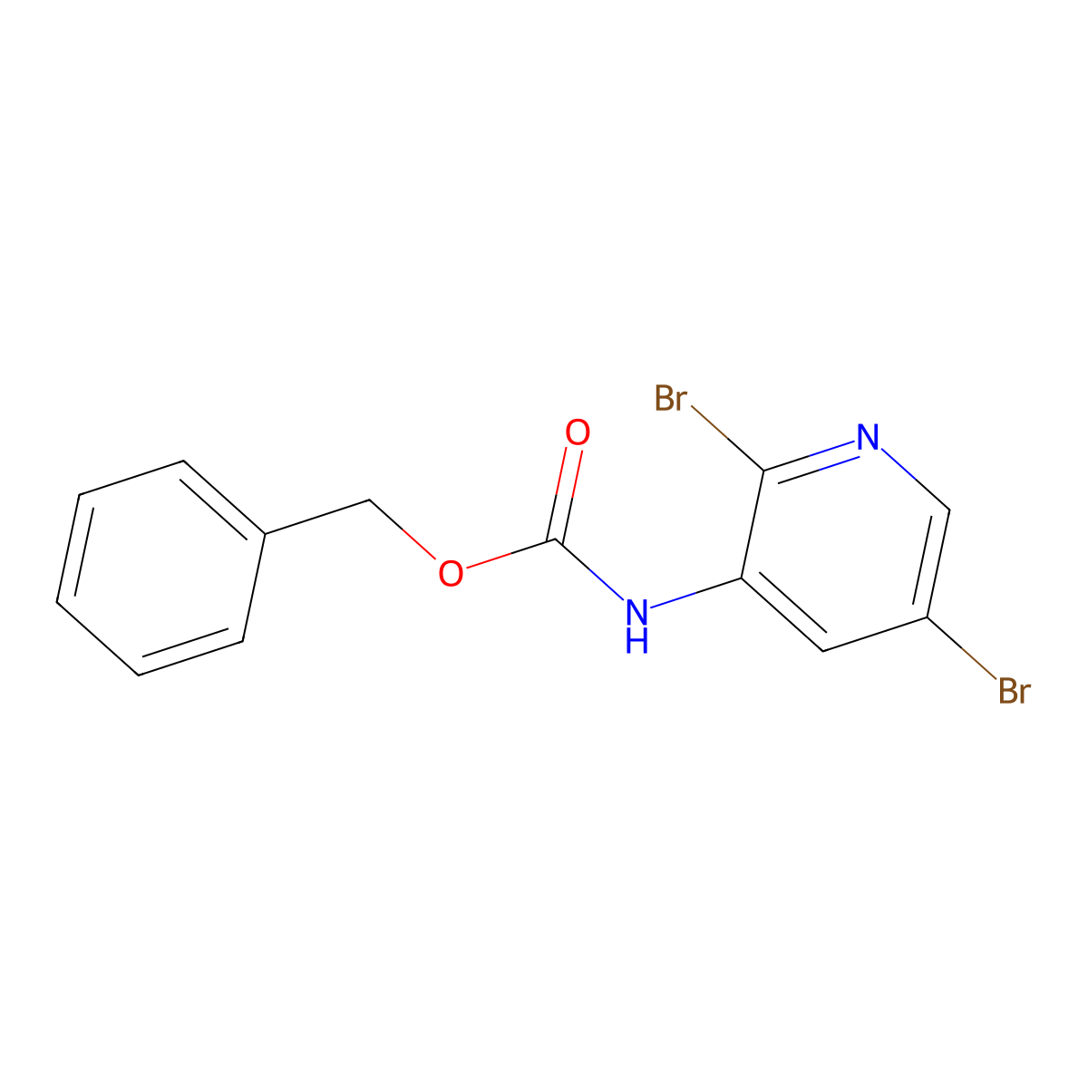 benzyl N-(2,5-dibromopyridin-3-yl)carbamate molecular structure, CAS 2680830-48-0